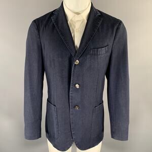 BOGLIOLI Chest Size 40 Navy Wool Notch Lapel Sport Coat